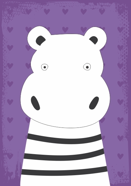 cute and modern hippo vector illustration art